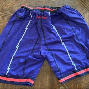 Nike Men's Blue Athletic Shorts with Black and Red Accents